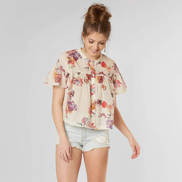 Free People Tops - Free People Sweet Escape Floral Blouse Ivory Combo Free People Tops - Free People Sweet Escape Floral Blouse Ivory Combo